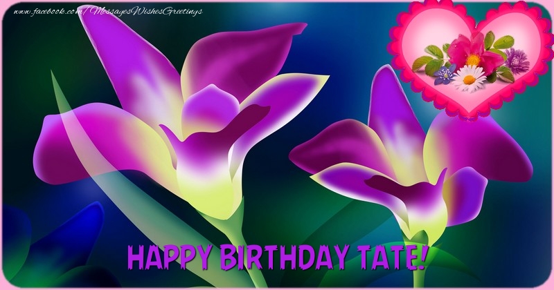 Greetings Cards for Birthday - Flowers & Photo Frame | Happy Birthday Tate