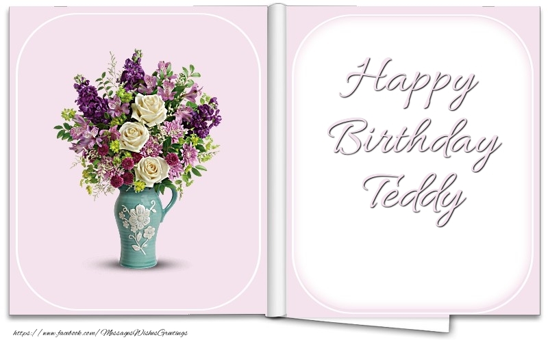 Greetings Cards for Birthday - Bouquet Of Flowers | Happy Birthday Teddy