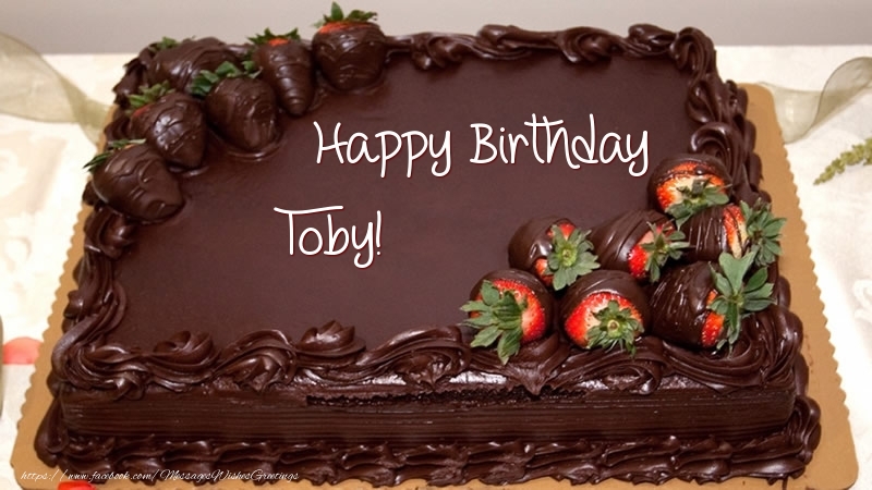 Greetings Cards for Birthday -  Happy Birthday Toby! - Cake