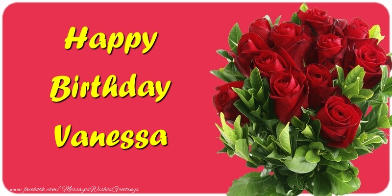 Greetings Cards for Birthday - Roses | Happy Birthday Vanessa