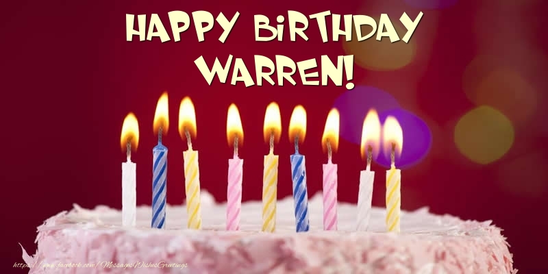 Greetings Cards for Birthday -  Cake - Happy Birthday Warren!