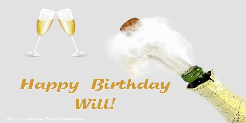 Greetings Cards for Birthday - Champagne | Happy Birthday Will!