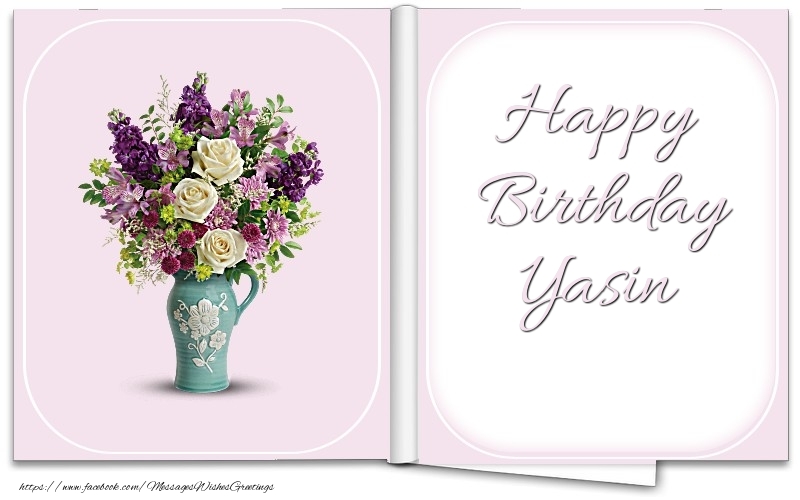 Greetings Cards for Birthday - Bouquet Of Flowers | Happy Birthday Yasin