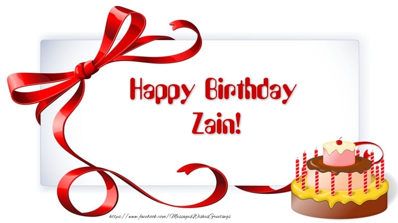 Greetings Cards for Birthday - Cake | Happy Birthday Zain!