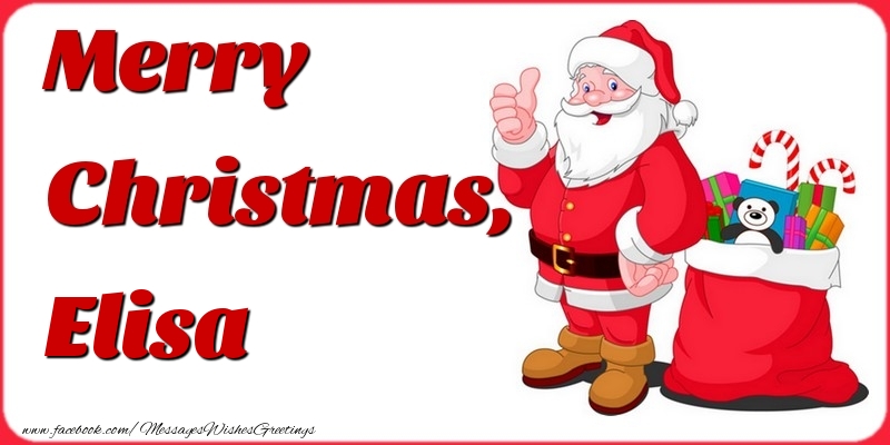 Greetings Cards for Christmas - Gift Box & Santa Claus | Merry Christmas, Elisa