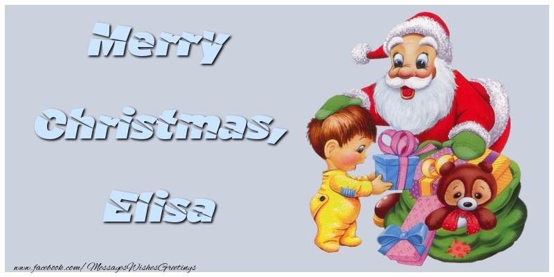 Greetings Cards for Christmas - Animation & Gift Box & Santa Claus | Merry Christmas, Elisa
