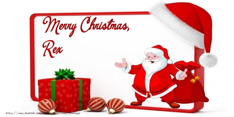 Greetings Cards for Christmas - Christmas Decoration & Gift Box & Santa Claus | Merry Christmas, Rex