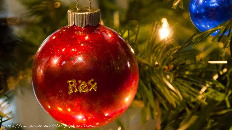 Greetings Cards for Christmas - Christmas Decoration | Your name on christmass globe Rex