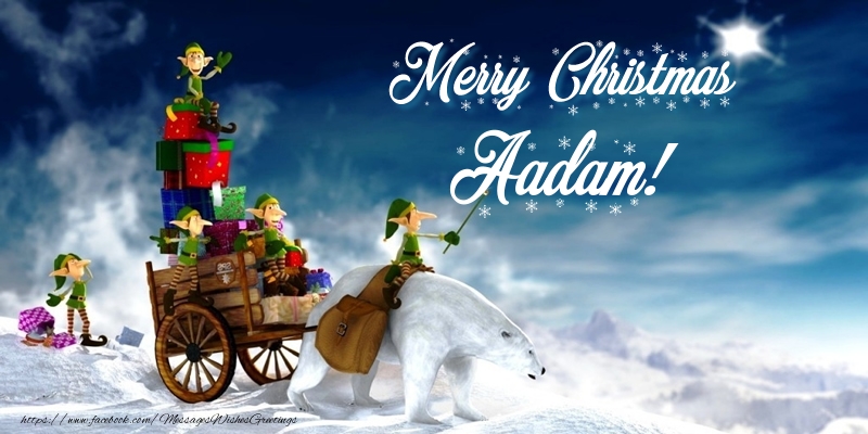 Greetings Cards for Christmas - Animation & Gift Box | Merry Christmas Aadam!