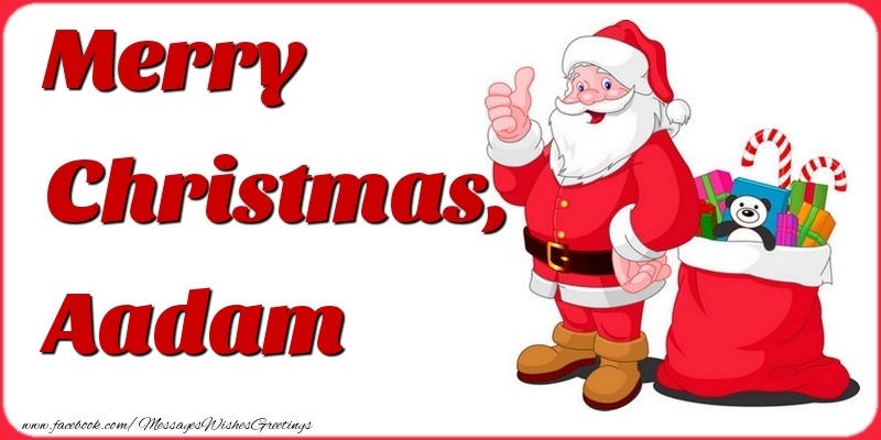 Greetings Cards for Christmas - Gift Box & Santa Claus | Merry Christmas, Aadam