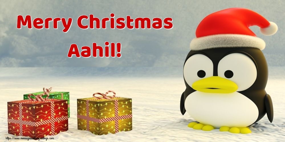 Greetings Cards for Christmas - Merry Christmas Aahil!