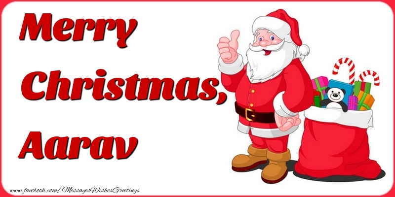 Greetings Cards for Christmas - Gift Box & Santa Claus | Merry Christmas, Aarav