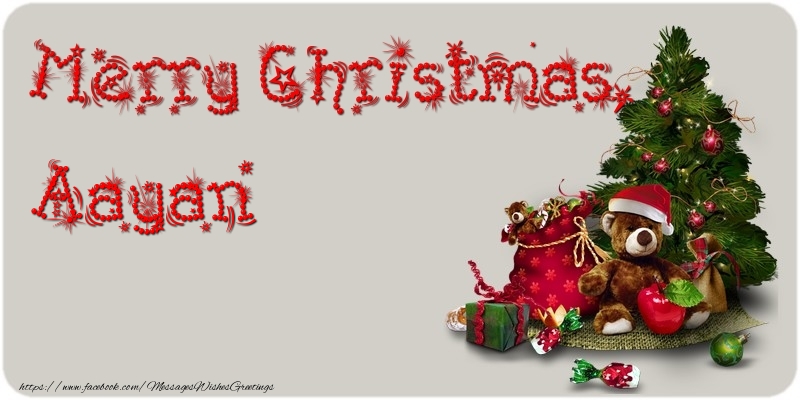 Greetings Cards for Christmas - Animation & Christmas Tree & Gift Box | Merry Christmas, Aayan