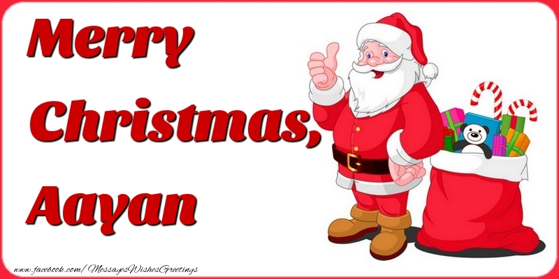 Greetings Cards for Christmas - Gift Box & Santa Claus | Merry Christmas, Aayan