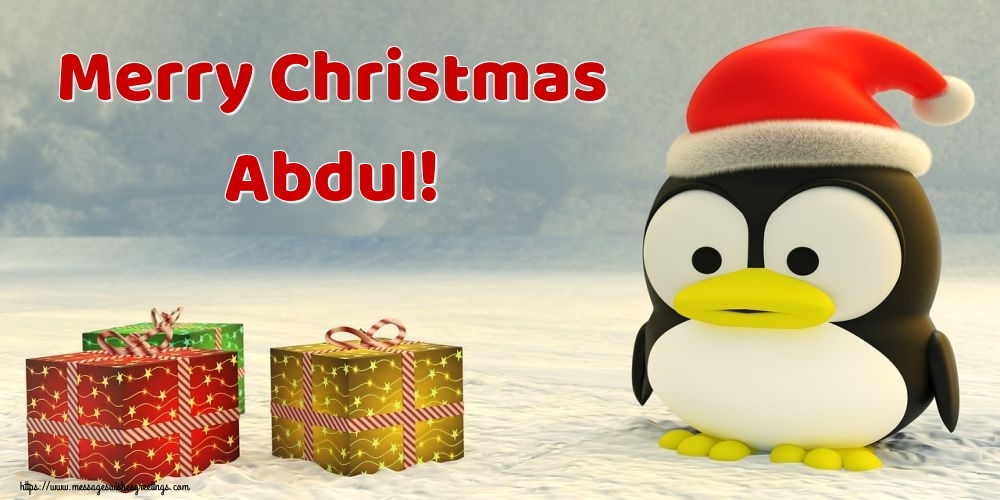 Greetings Cards for Christmas - Merry Christmas Abdul!