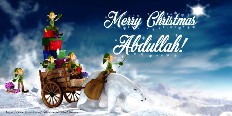 Greetings Cards for Christmas - Animation & Gift Box | Merry Christmas Abdullah!