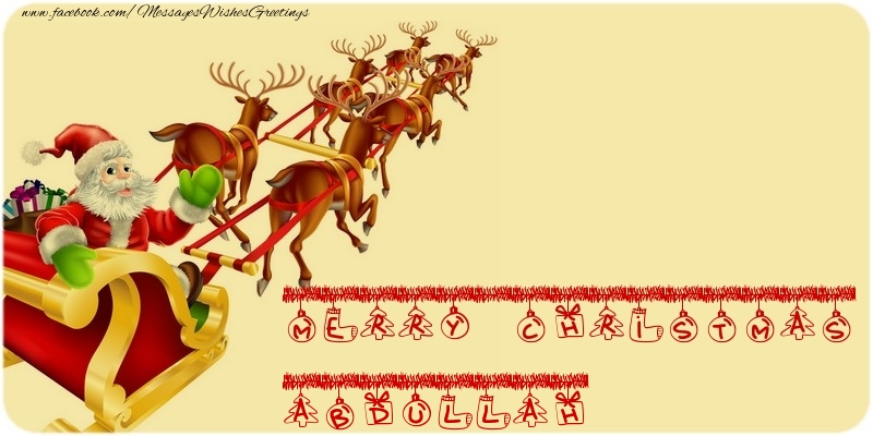Greetings Cards for Christmas - Santa Claus | MERRY CHRISTMAS Abdullah