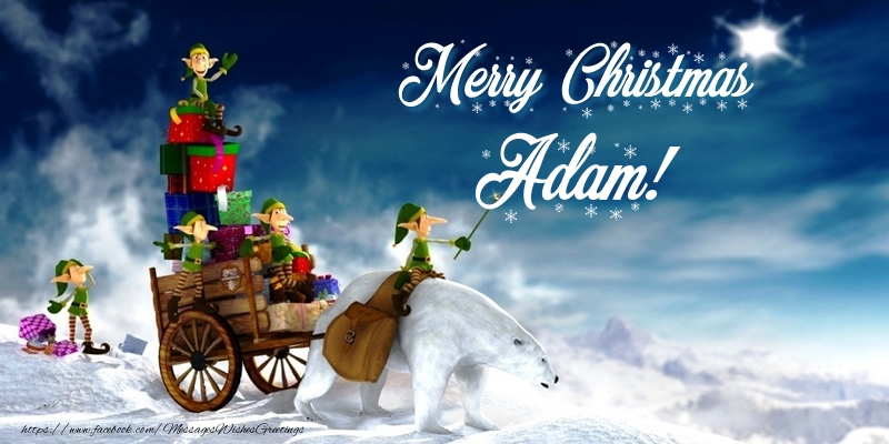 Greetings Cards for Christmas - Animation & Gift Box | Merry Christmas Adam!