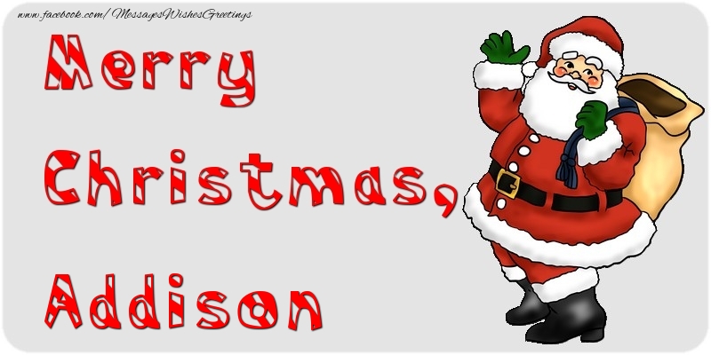 Greetings Cards for Christmas - Merry Christmas, Addison