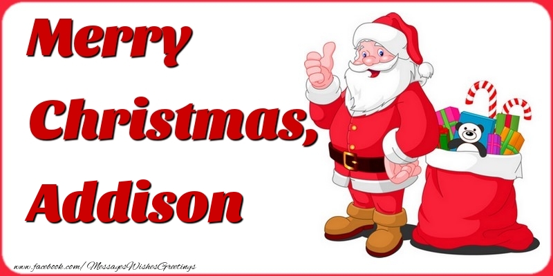 Greetings Cards for Christmas - Merry Christmas, Addison