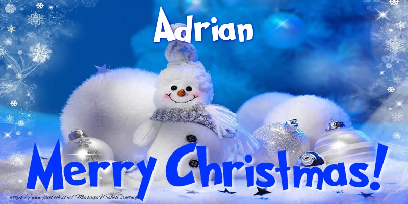 Greetings Cards for Christmas - Christmas Decoration & Snowman | Adrian Merry Christmas!