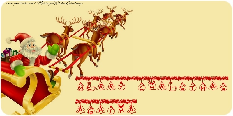 Greetings Cards for Christmas - MERRY CHRISTMAS Agatha