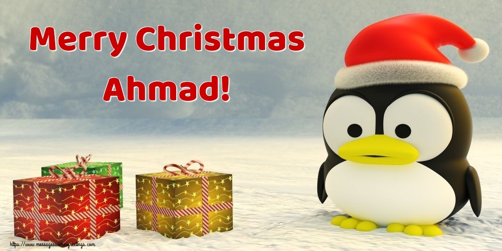 Greetings Cards for Christmas - Animation & Gift Box | Merry Christmas Ahmad!