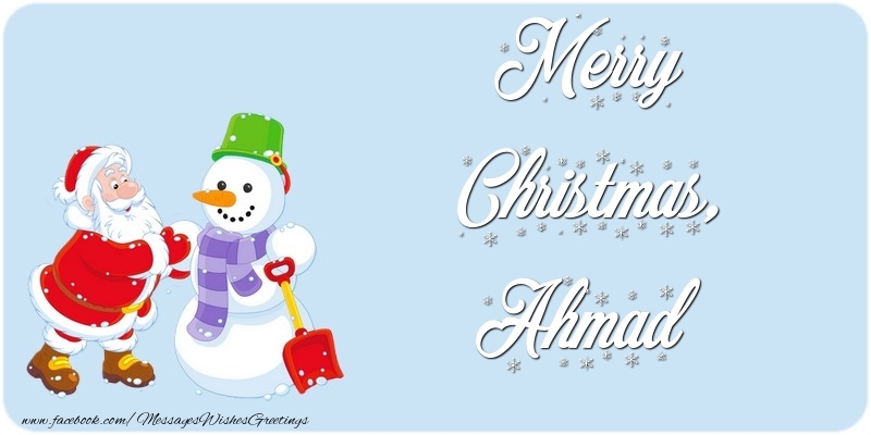 Greetings Cards for Christmas - Santa Claus & Snowman | Merry Christmas, Ahmad
