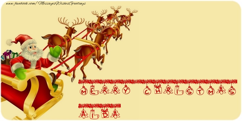 Greetings Cards for Christmas - MERRY CHRISTMAS Aida
