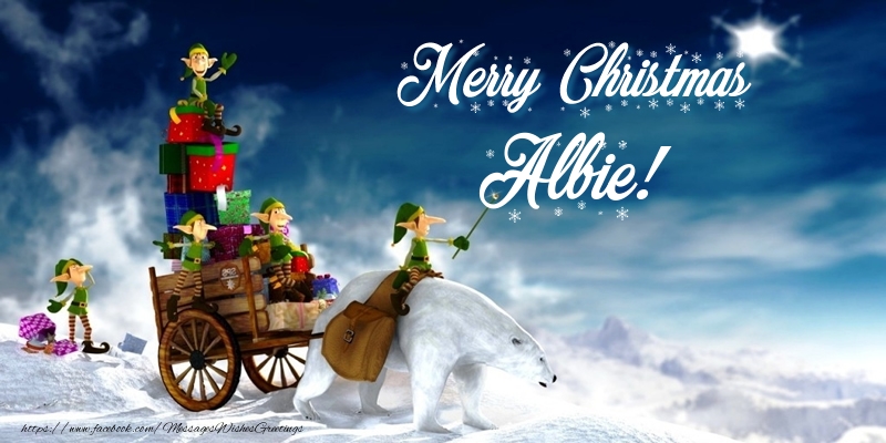 Greetings Cards for Christmas - Merry Christmas Albie!