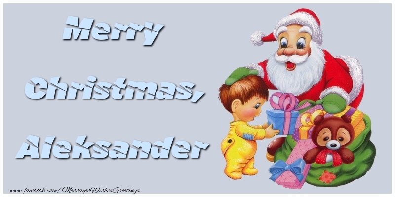 Greetings Cards for Christmas - Animation & Gift Box & Santa Claus | Merry Christmas, Aleksander