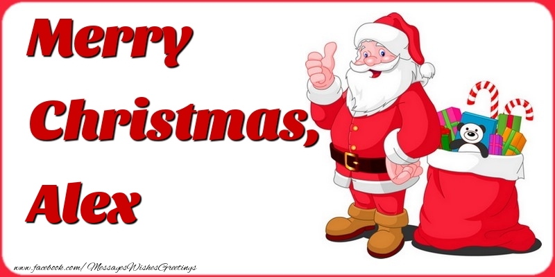 Greetings Cards for Christmas - Gift Box & Santa Claus | Merry Christmas, Alex