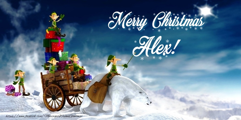 Greetings Cards for Christmas - Animation & Gift Box | Merry Christmas Alex!