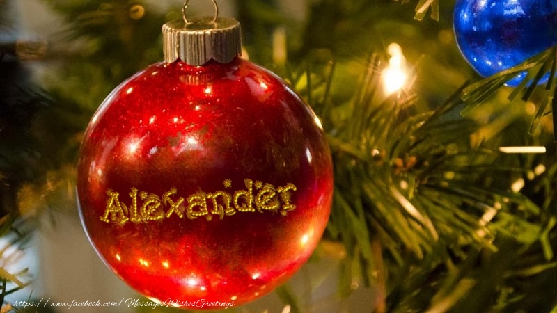 Greetings Cards for Christmas - Your name on christmass globe Alexander