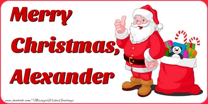 Greetings Cards for Christmas - Gift Box & Santa Claus | Merry Christmas, Alexander