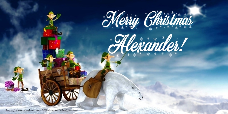 Greetings Cards for Christmas - Animation & Gift Box | Merry Christmas Alexander!