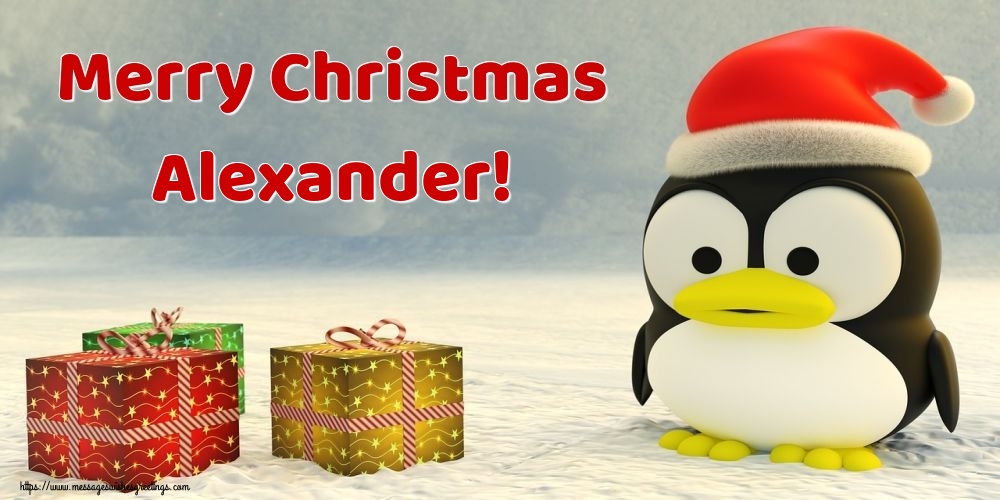 Greetings Cards for Christmas - Animation & Gift Box | Merry Christmas Alexander!