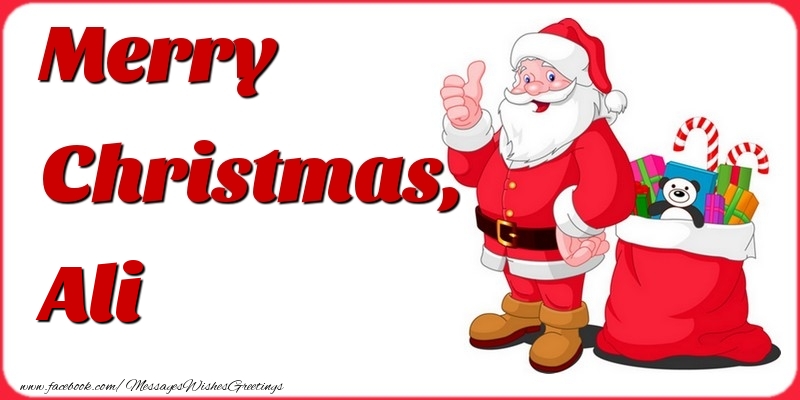 Greetings Cards for Christmas - Gift Box & Santa Claus | Merry Christmas, Ali