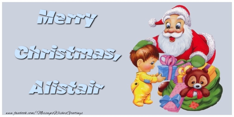Greetings Cards for Christmas - Animation & Gift Box & Santa Claus | Merry Christmas, Alistair