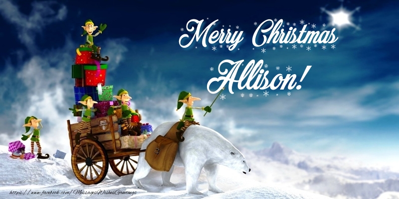 Greetings Cards for Christmas - Animation & Gift Box | Merry Christmas Allison!