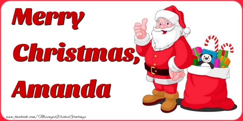 Greetings Cards for Christmas - Gift Box & Santa Claus | Merry Christmas, Amanda