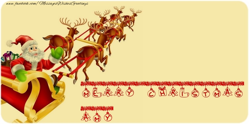 Greetings Cards for Christmas - MERRY CHRISTMAS Amy