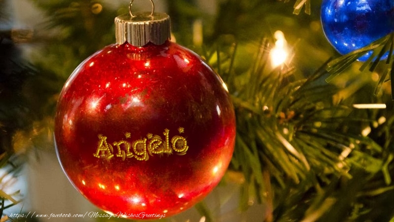 Greetings Cards for Christmas - Your name on christmass globe Angelo