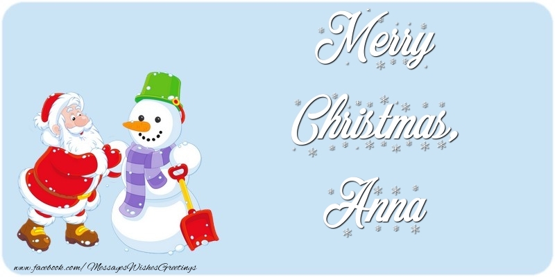 Greetings Cards for Christmas - Merry Christmas, Anna