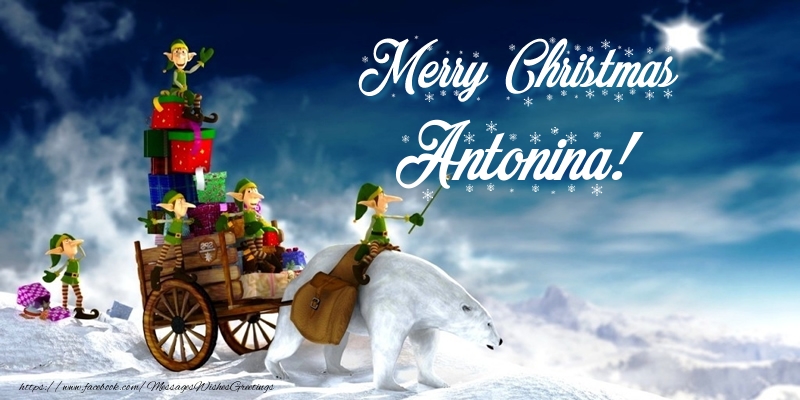Greetings Cards for Christmas - Animation & Gift Box | Merry Christmas Antonina!