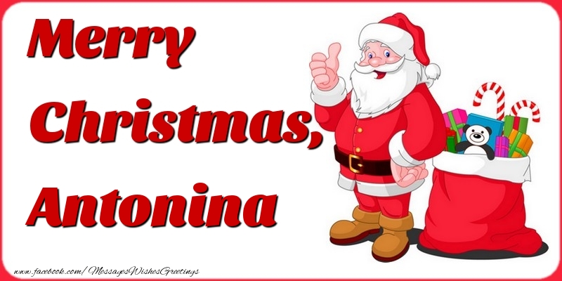 Greetings Cards for Christmas - Gift Box & Santa Claus | Merry Christmas, Antonina