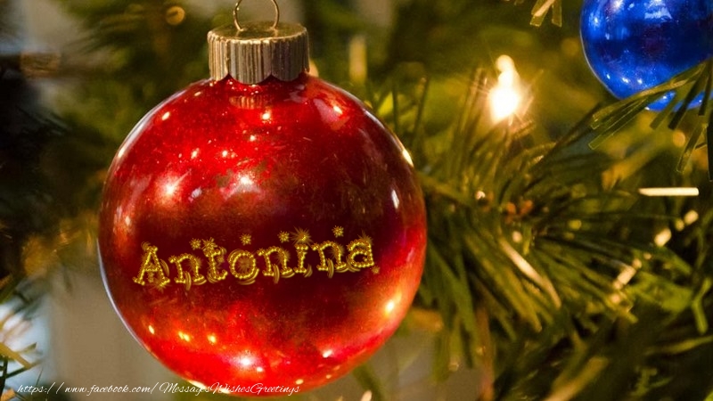 Greetings Cards for Christmas - Christmas Decoration | Your name on christmass globe Antonina