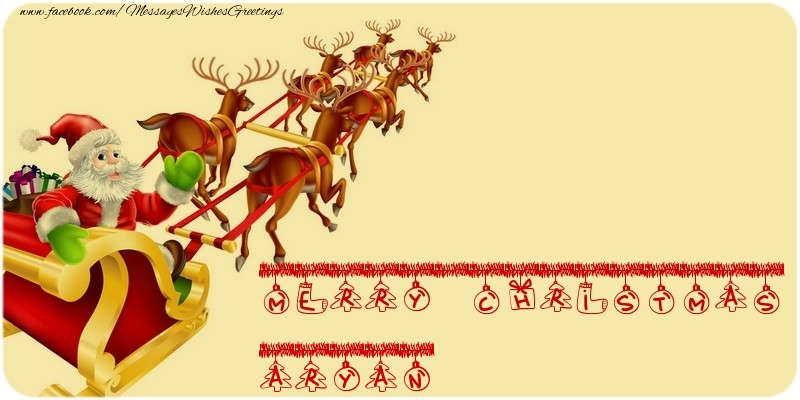 Greetings Cards for Christmas - MERRY CHRISTMAS Aryan