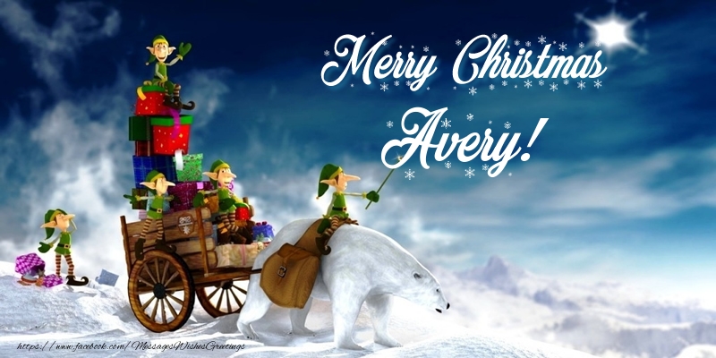Greetings Cards for Christmas - Merry Christmas Avery!