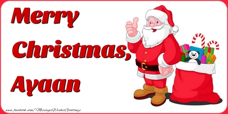 Greetings Cards for Christmas - Gift Box & Santa Claus | Merry Christmas, Ayaan